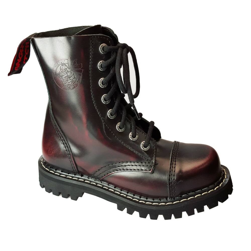 Angry Itch 8-Eye Gothic Punk Army Ranger Leather Boots