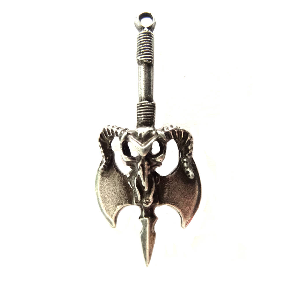 Leather-Steel Fashion Pendant Rams Axe