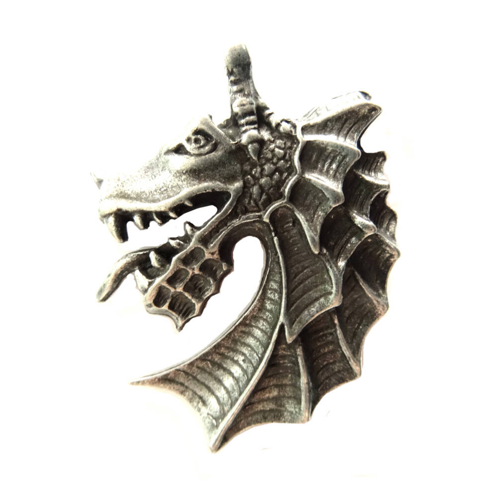 Leather-Steel Fashion Pendant Dragon Head