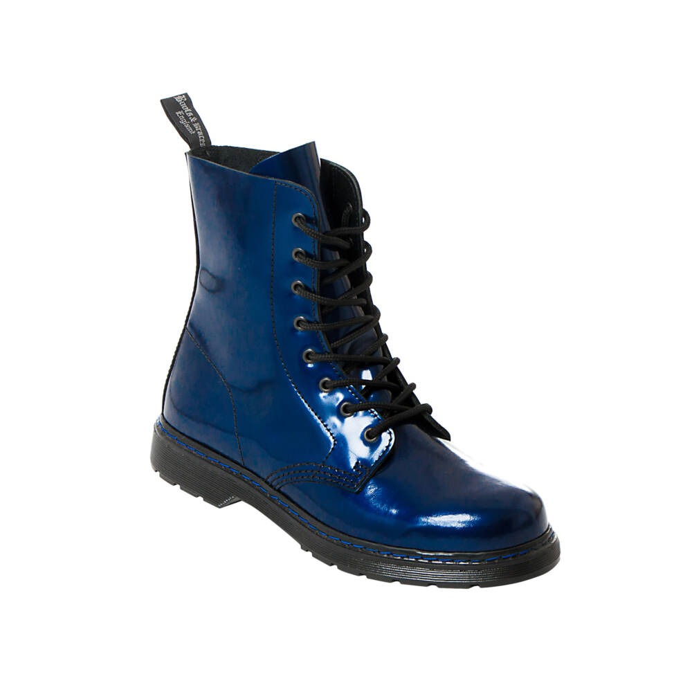 Boots & Braces Easy Way Metallic Blue 8-Eye Boots