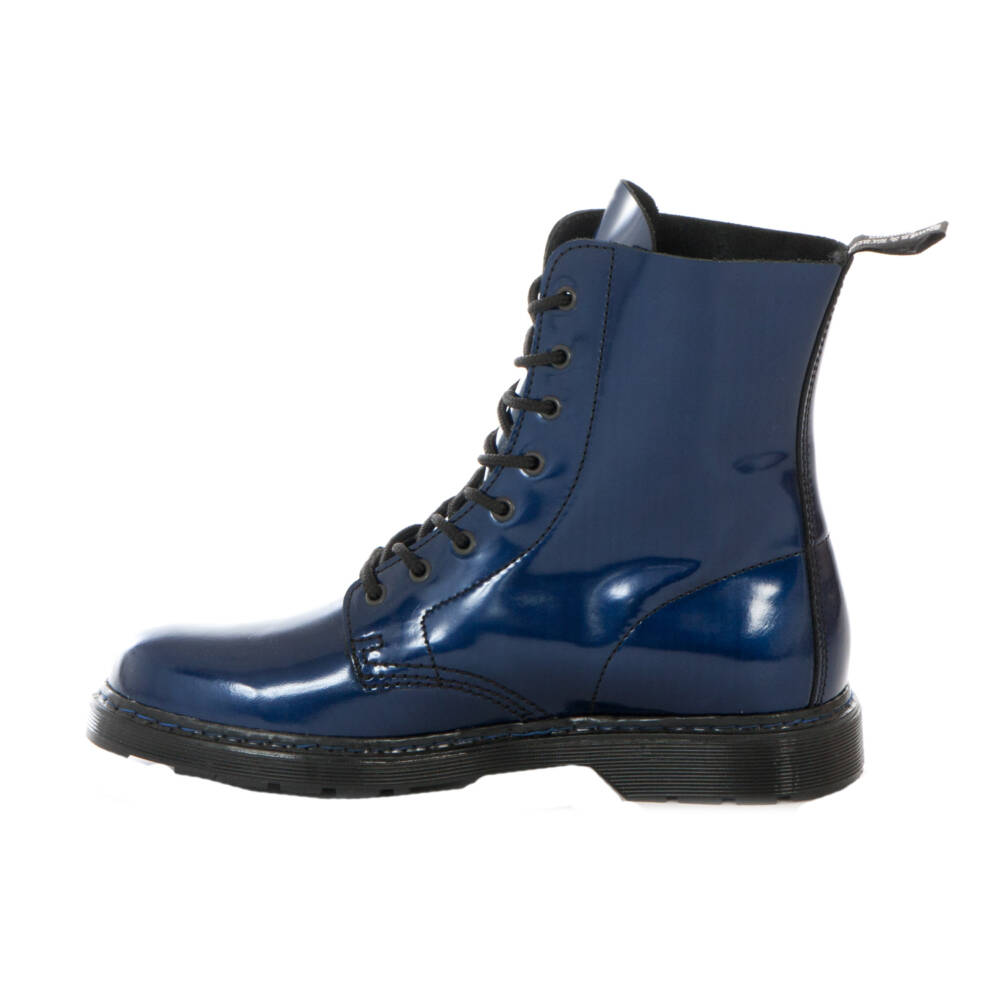 Boots & Braces Easy Way Metallic Blue 8-Eye Boots - Image 2
