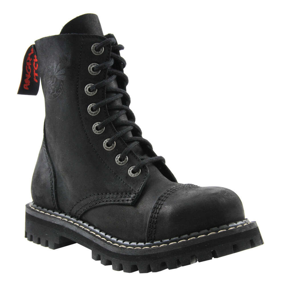 Angry Itch 8-Eye Gothic Punk Army Ranger Vintage Leather Boots