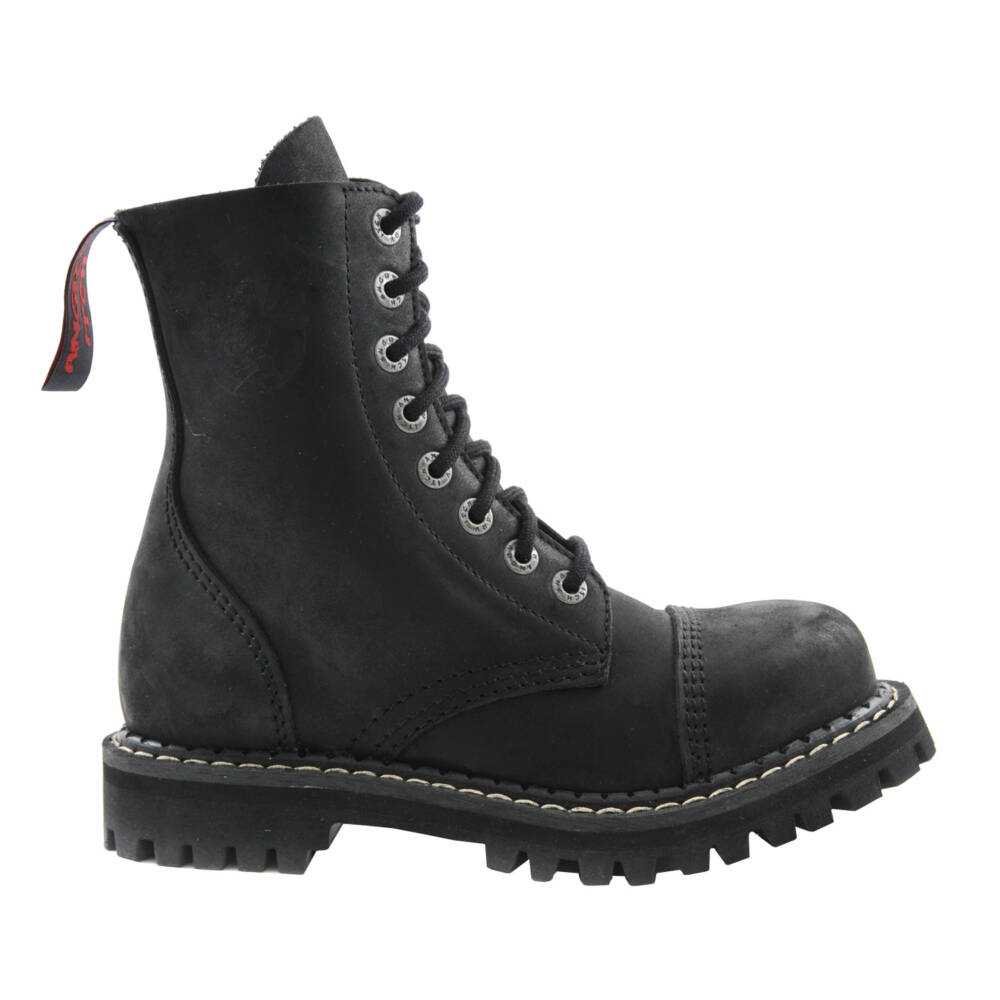 Angry Itch 8-Eye Gothic Punk Army Ranger Vintage Leather Boots - Image 2