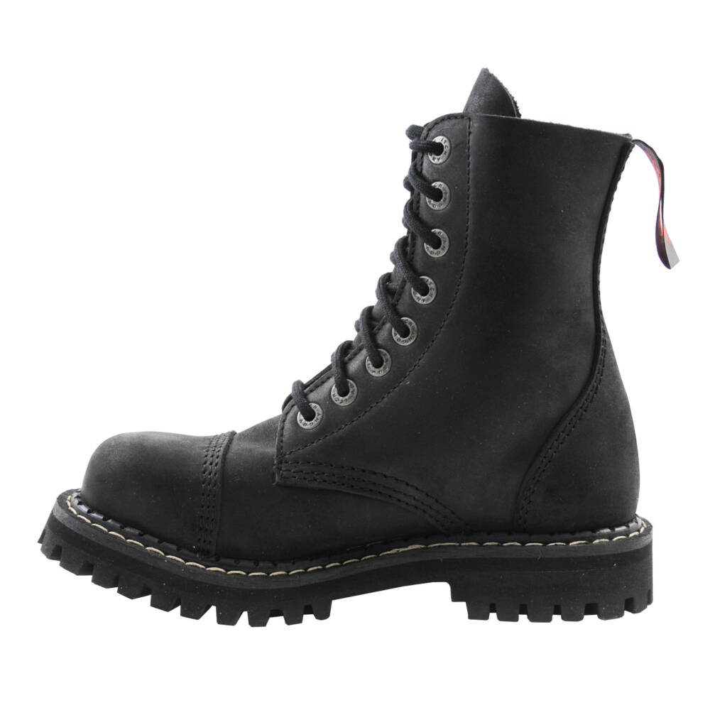 Angry Itch 8-Eye Gothic Punk Army Ranger Vintage Leather Boots - Image 3