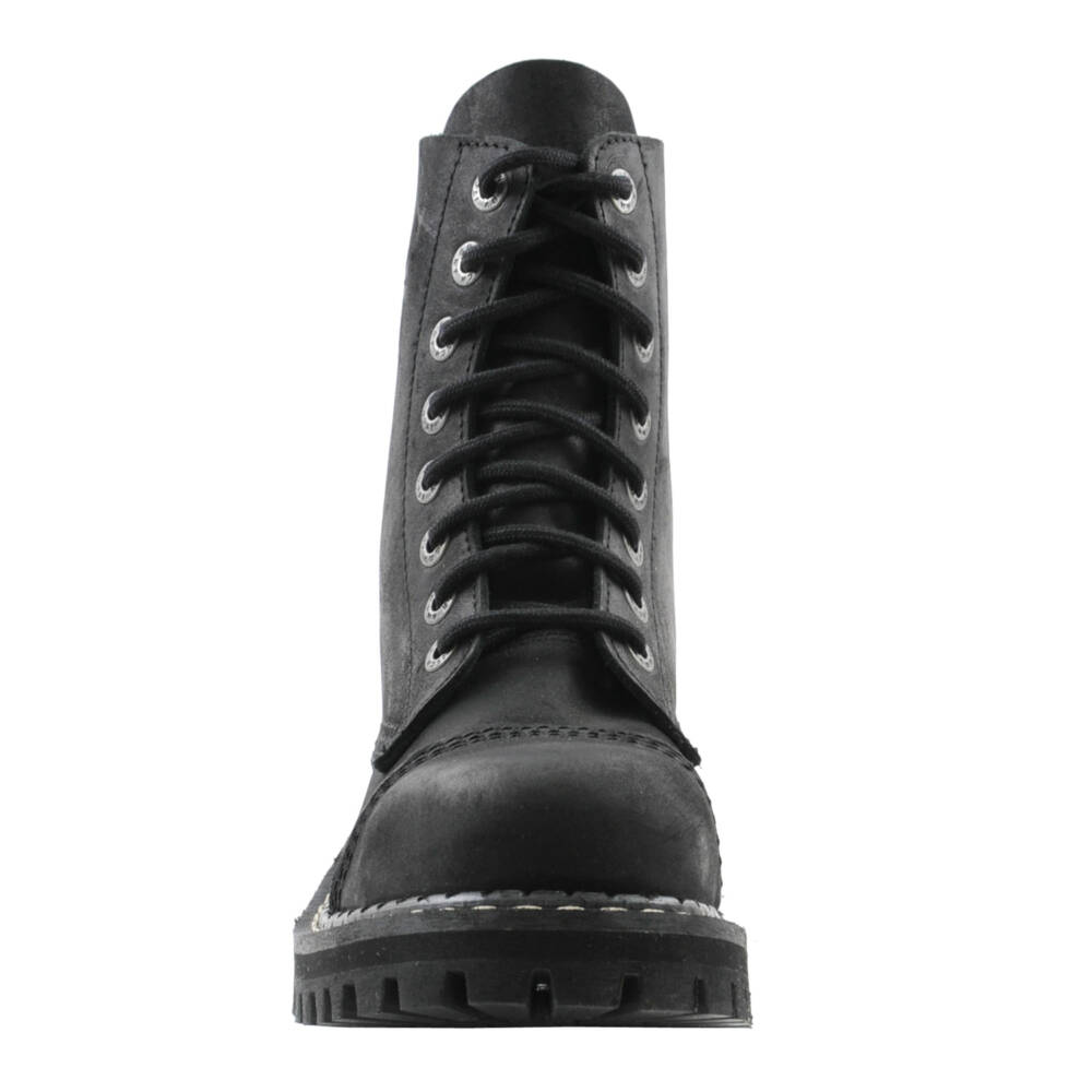 Angry Itch 8-Eye Gothic Punk Army Ranger Vintage Leather Boots - Image 4