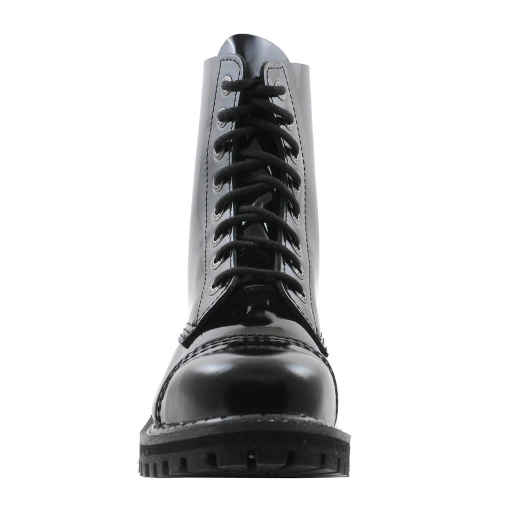 Angry Itch 8-Eye Gothic Punk Army Ranger Patent Boots - Image 2