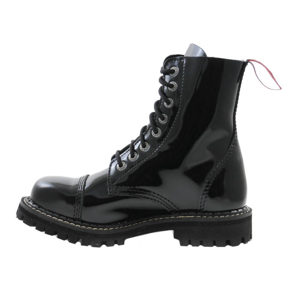 Angry Itch 8-Eye Gothic Punk Army Ranger Patent Boots - Image 3