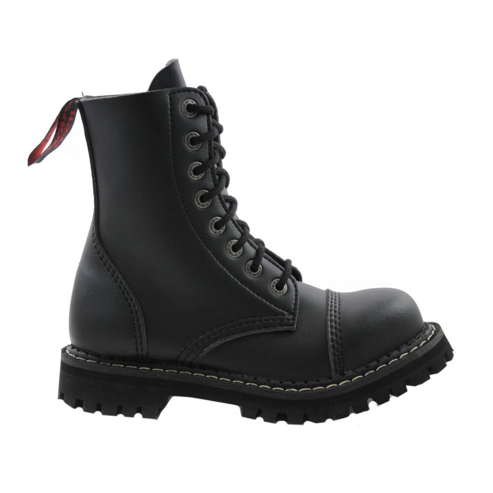 Angry Itch 8-Eye Gothic Punk Army Ranger Faux Leather Boots VEGAN