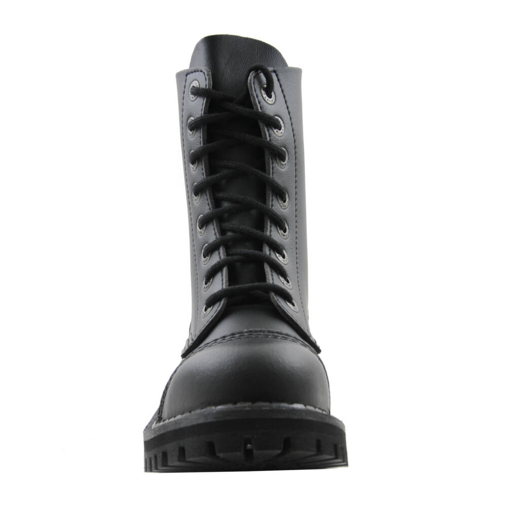 Angry Itch 8-Eye Gothic Punk Army Ranger Faux Leather Boots VEGAN - Image 3