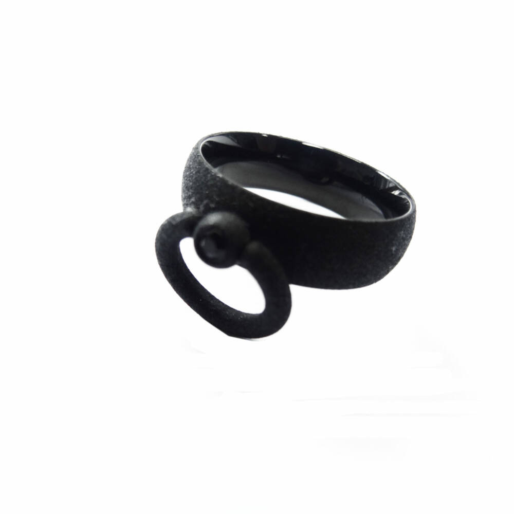 White Dragon Ring Black Matte Slim Story of O