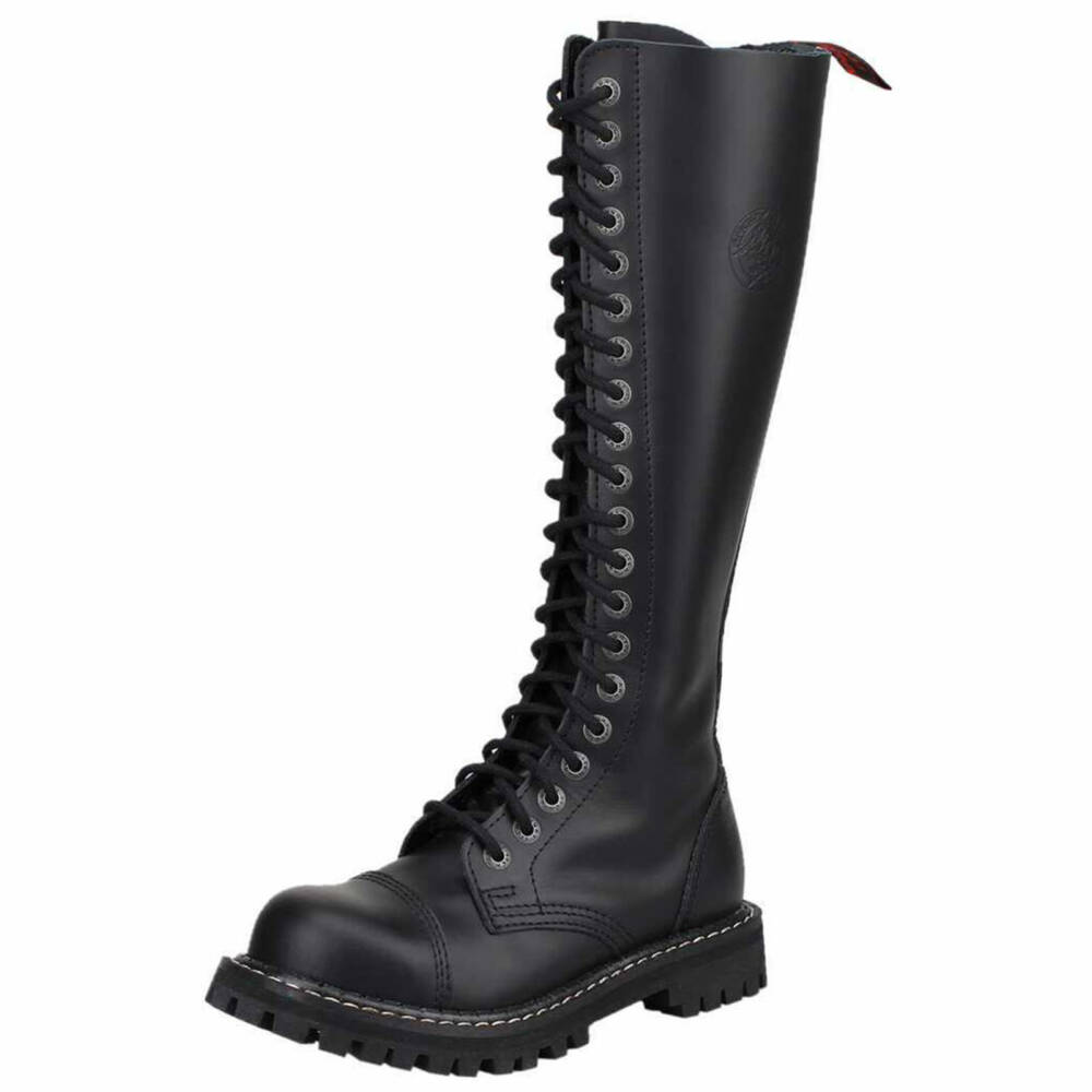 Angry Itch 20 Hole Gothic Punk Army Ranger Leather Boots