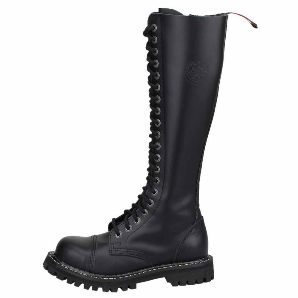 Angry Itch 20 Hole Gothic Punk Army Ranger Leather Boots - Image 2