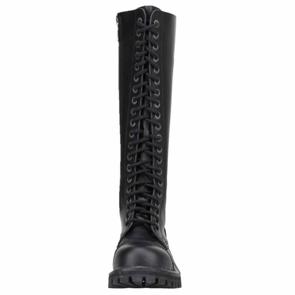 Angry Itch 20 Hole Gothic Punk Army Ranger Leather Boots - Image 3