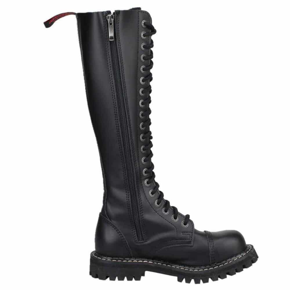 Angry Itch 20 Hole Gothic Punk Army Ranger Leather Boots - Image 4