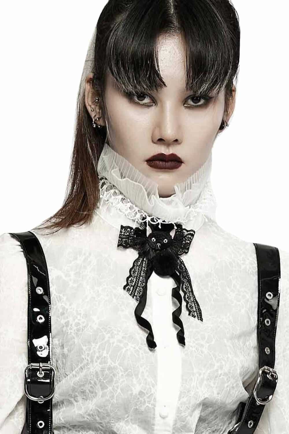 Punk Rave Bow Tie Black Cat
