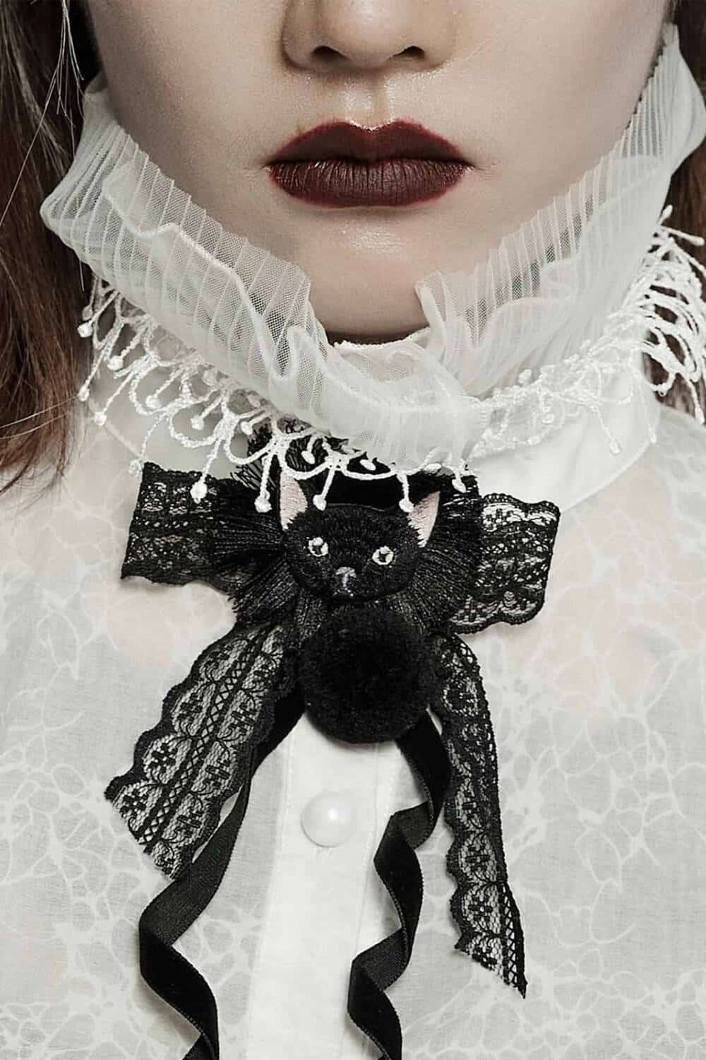 Punk Rave Bow Tie Black Cat - Image 3