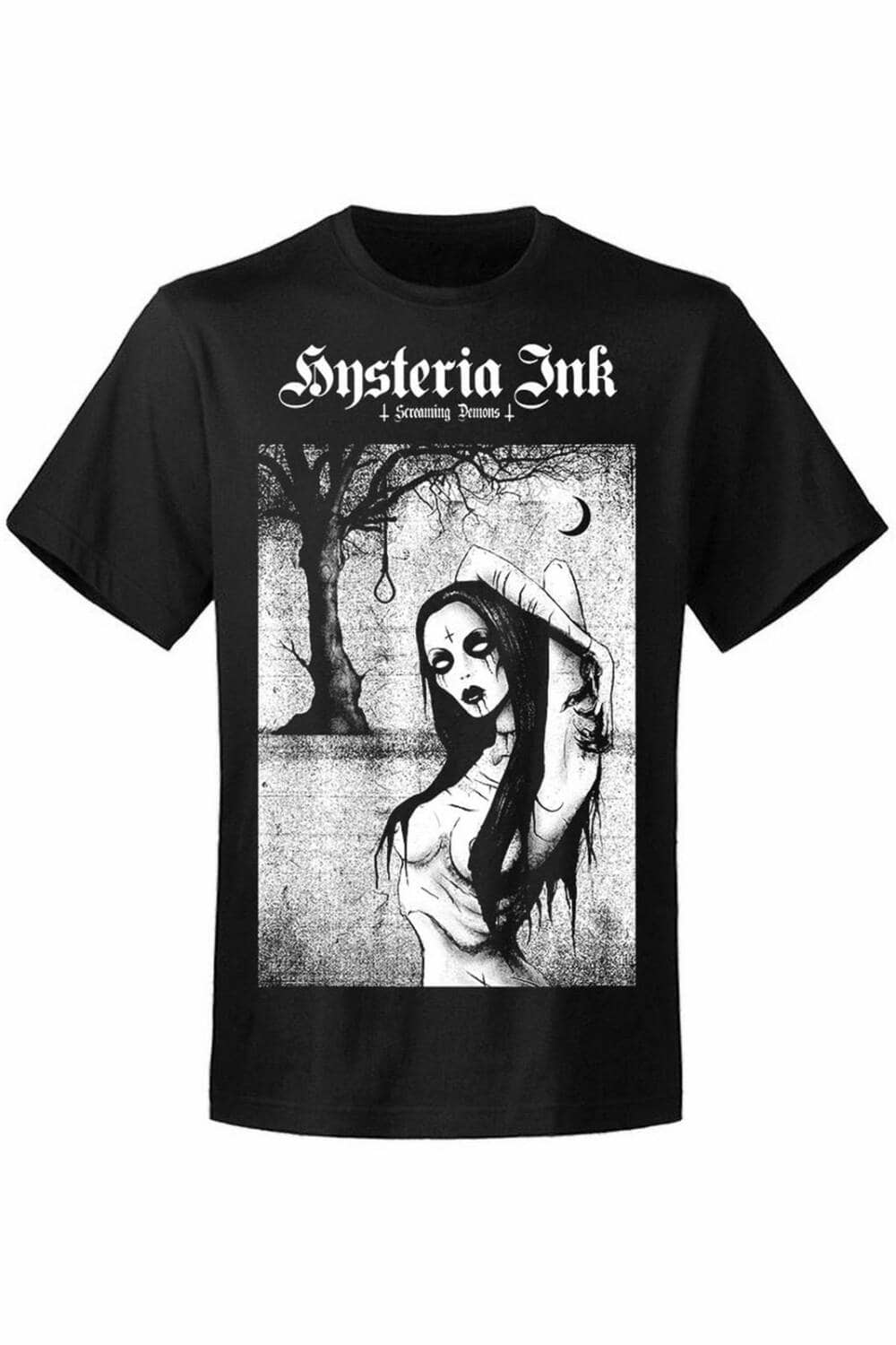 Hysteria Ink T-Shirt Screaming Demons Black Witch