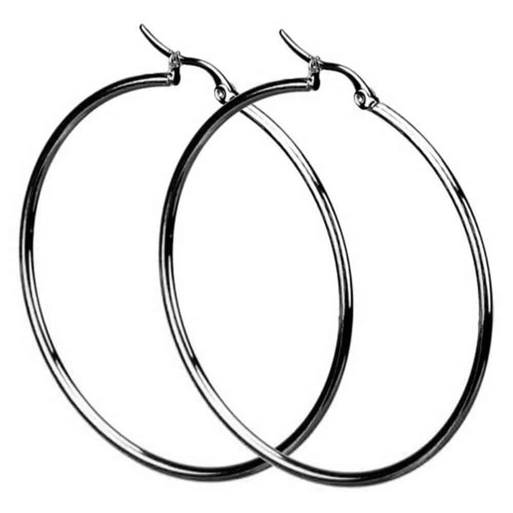 Ehawa earrings Stainless Plain 52 mm