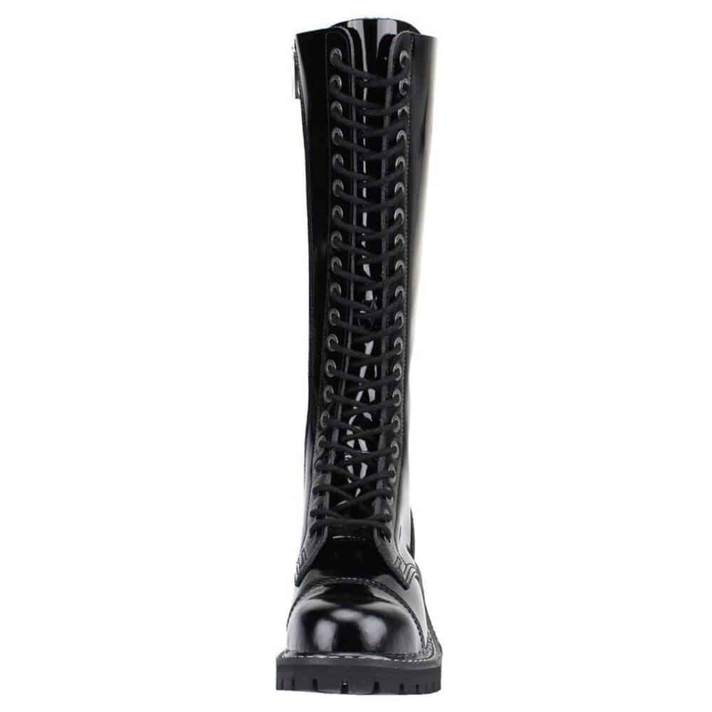 Angry Itch 20 Hole Gothic Punk Army Ranger Patent Leather Boots - Image 3