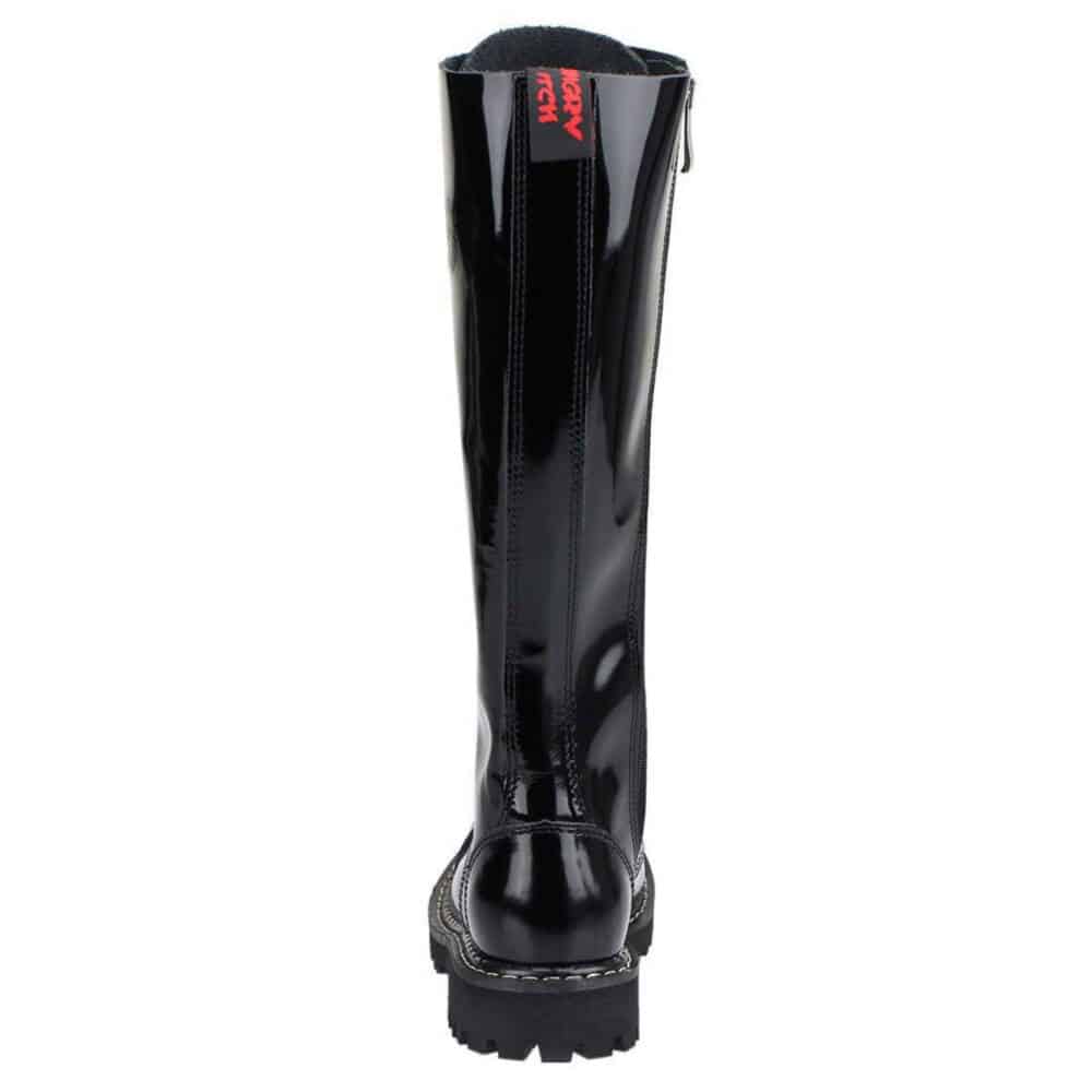 Angry Itch 20 Hole Gothic Punk Army Ranger Patent Leather Boots - Image 5