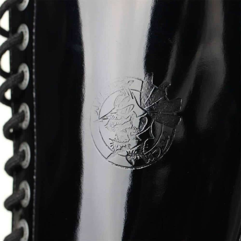 Angry Itch 20 Hole Gothic Punk Army Ranger Patent Leather Boots - Image 8