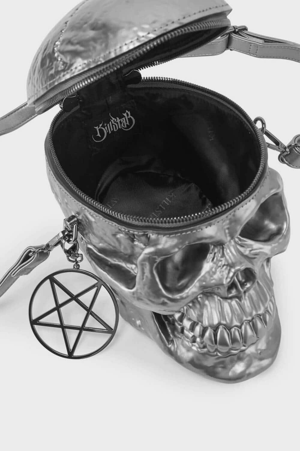 Killstar Handbag Gunmetal Grave Digger Skull - Image 6