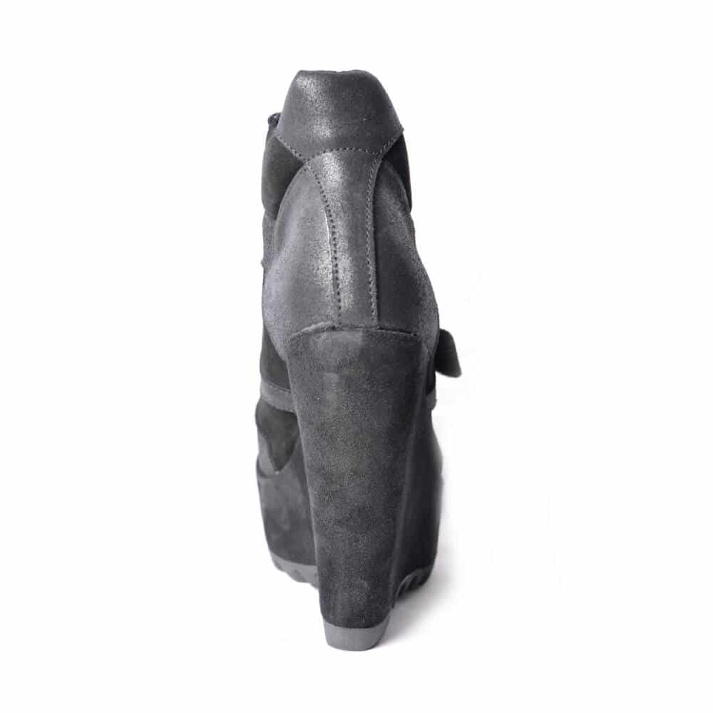 Boots & Braces Platform Shoe Silver Skull - Image 5