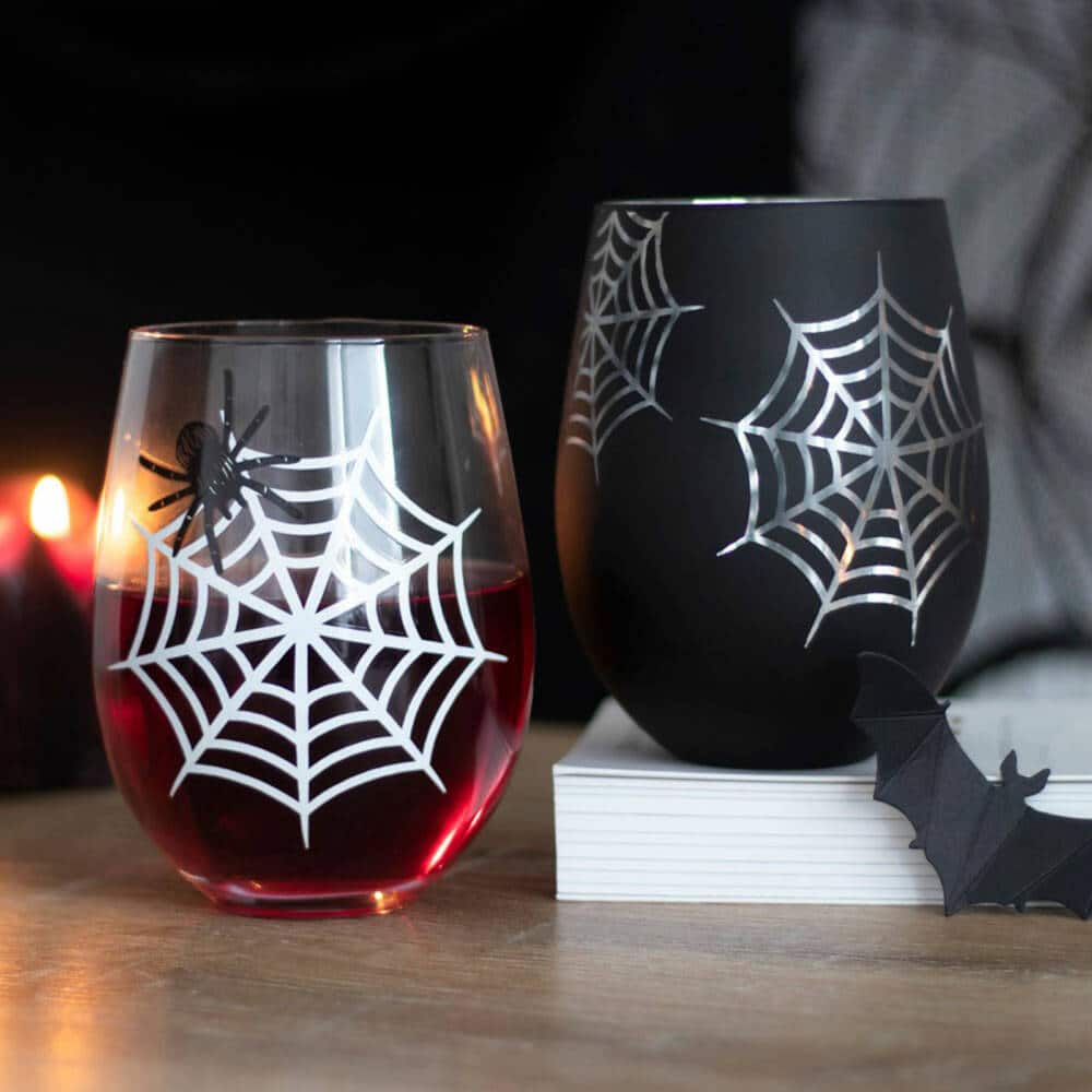 Spirit of Equinox Wine Glass Set Spider and Web - Image 2