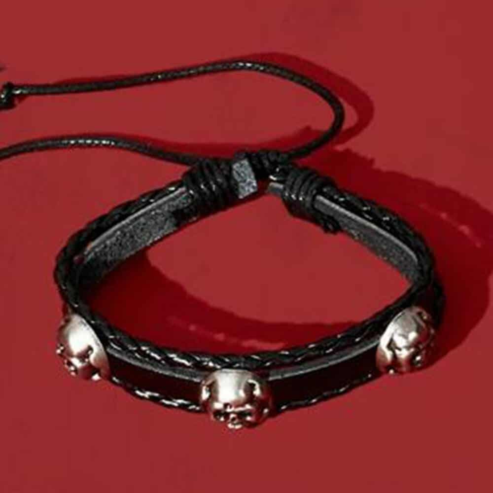 Romwe Bracelet Triple Skull