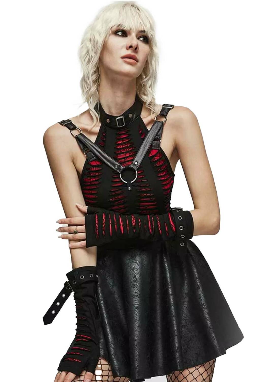 Punk Rave Gloves Black Widow