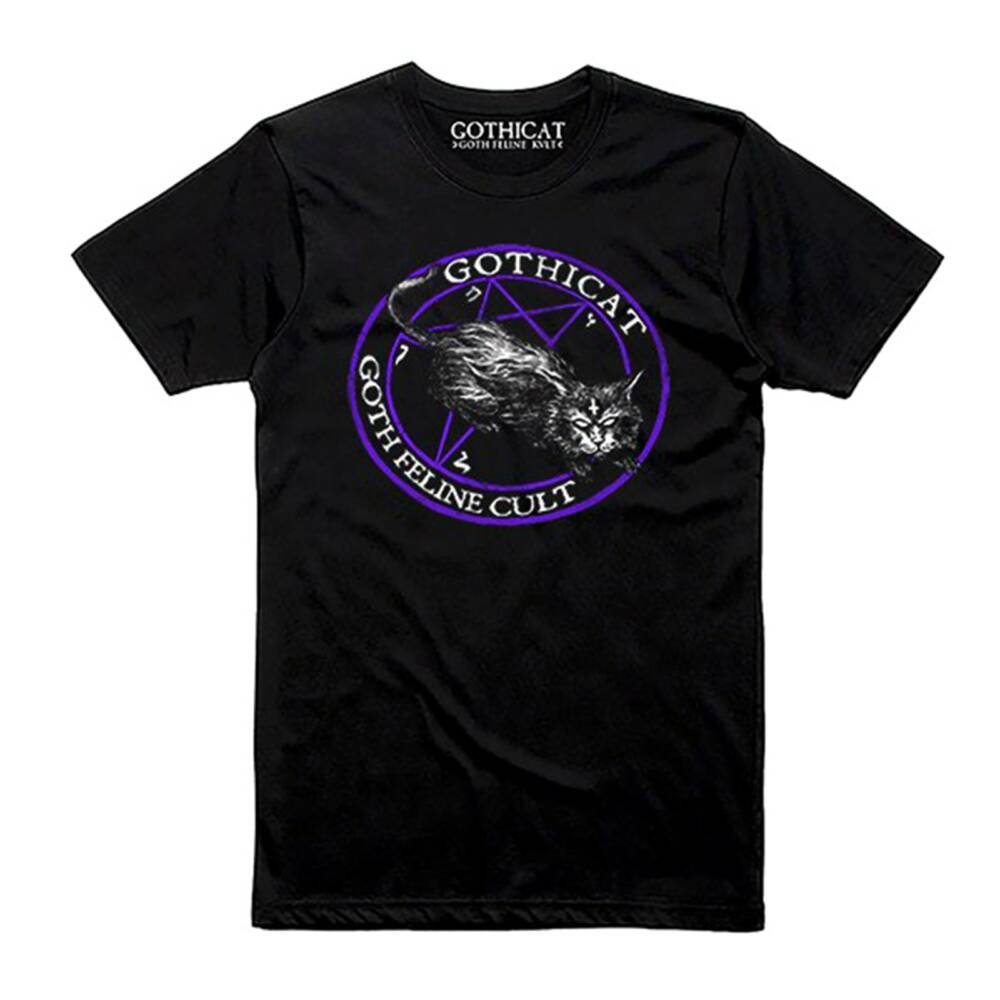 Gothicat T-Shirt Occult Pentagram