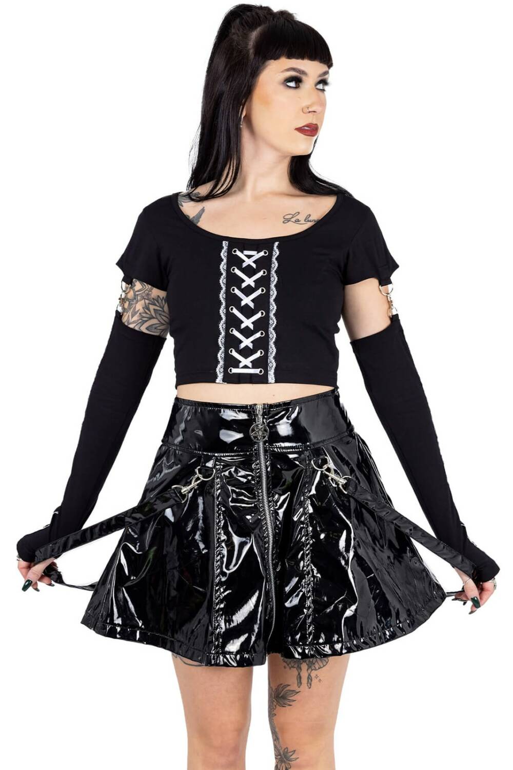 Heartless vinyl skirt Lilla
