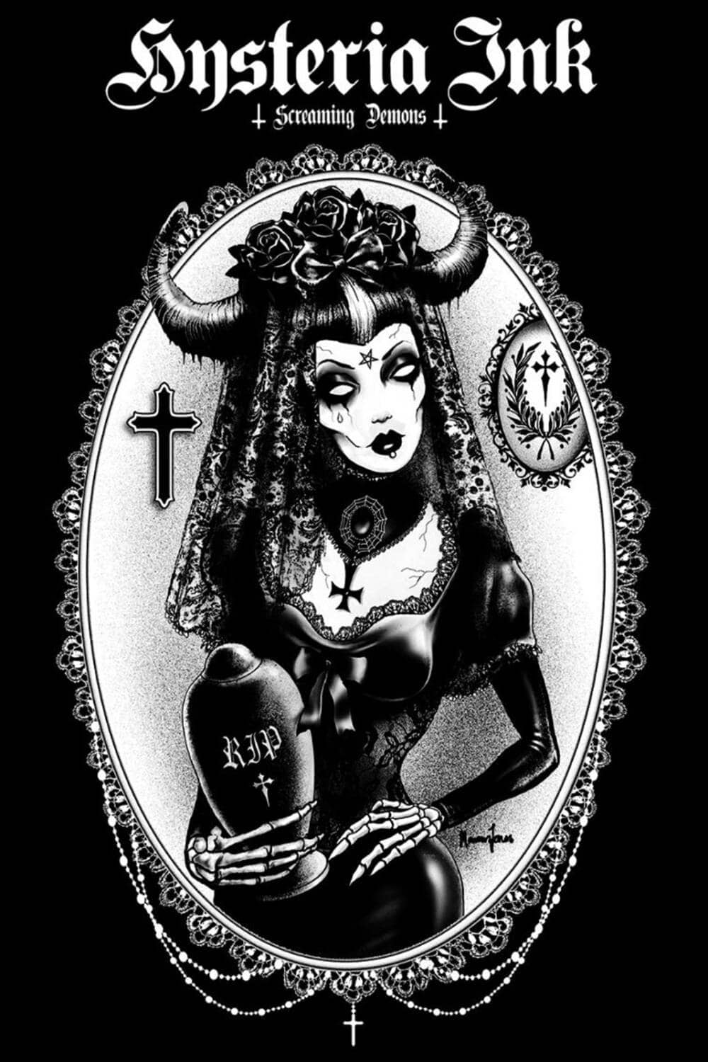 Hysteria Ink T-Shirt Screaming Demons Miss Demon - Image 2