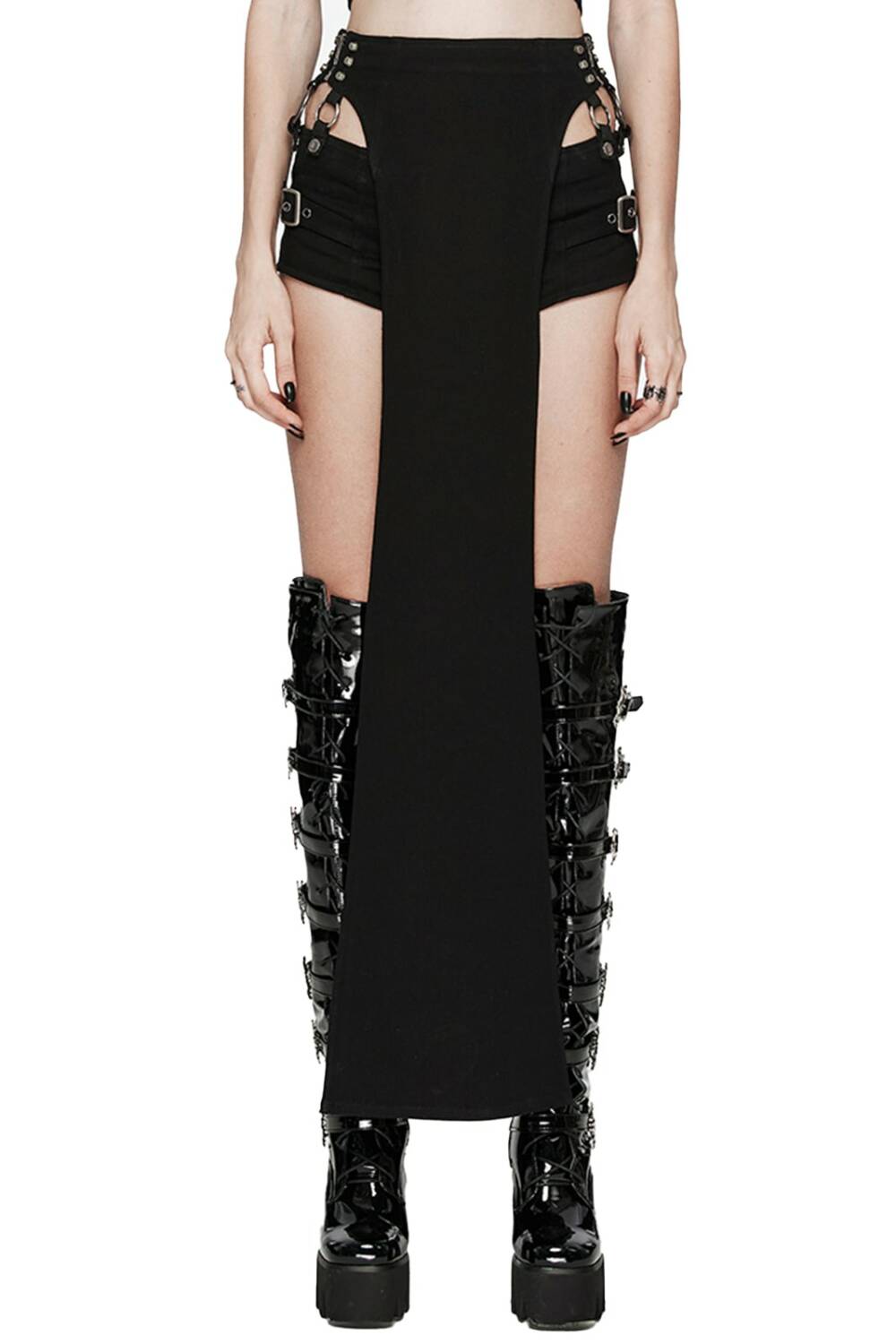 Punk rave shorts with Ballista overskirt