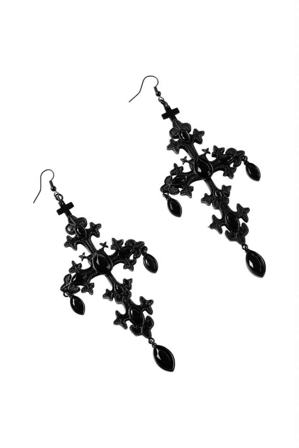 Killstar Earrings Black Crossed Desire