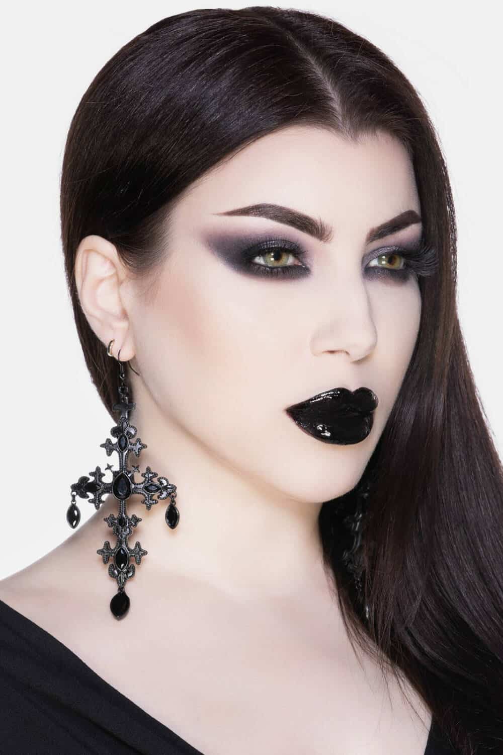 Killstar Earrings Black Crossed Desire - Image 2