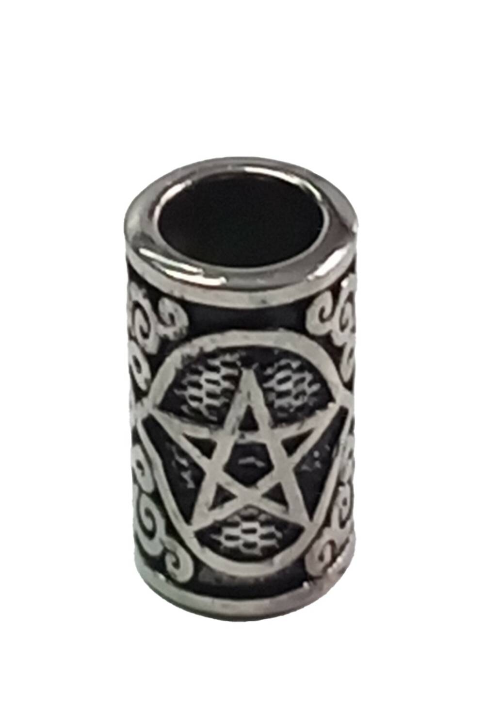 White Dragon beard bead Pentagram