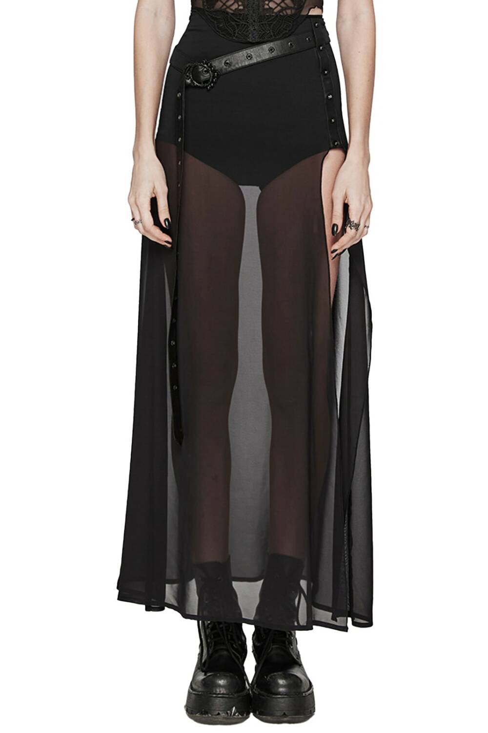 Punk rave overskirt Black Moon Rising