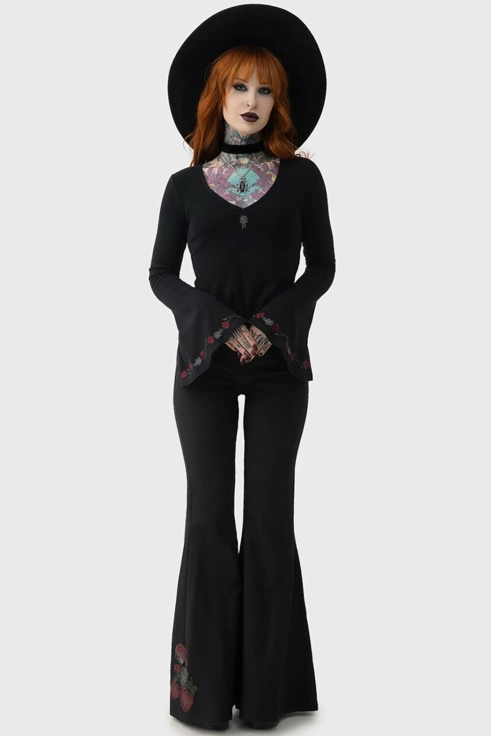 Killstar flared pants Blood Rose - Image 3