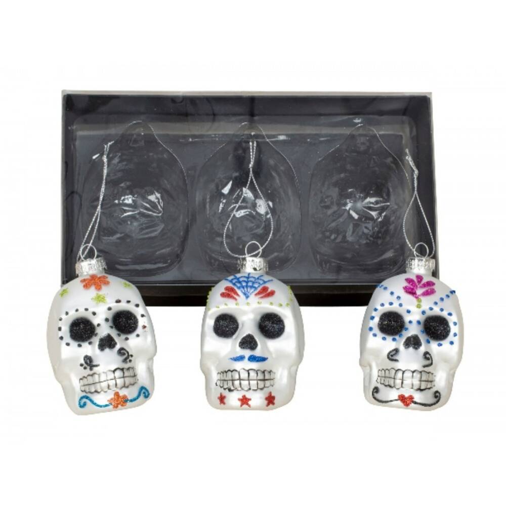 Mad Moonshine 3 glass skulls to hang