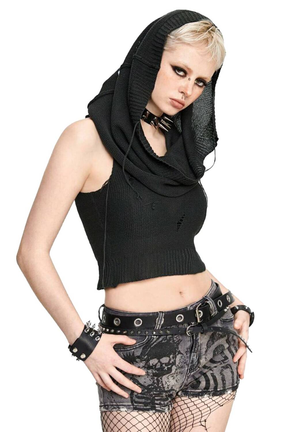 Romwe Top Hooded Rula