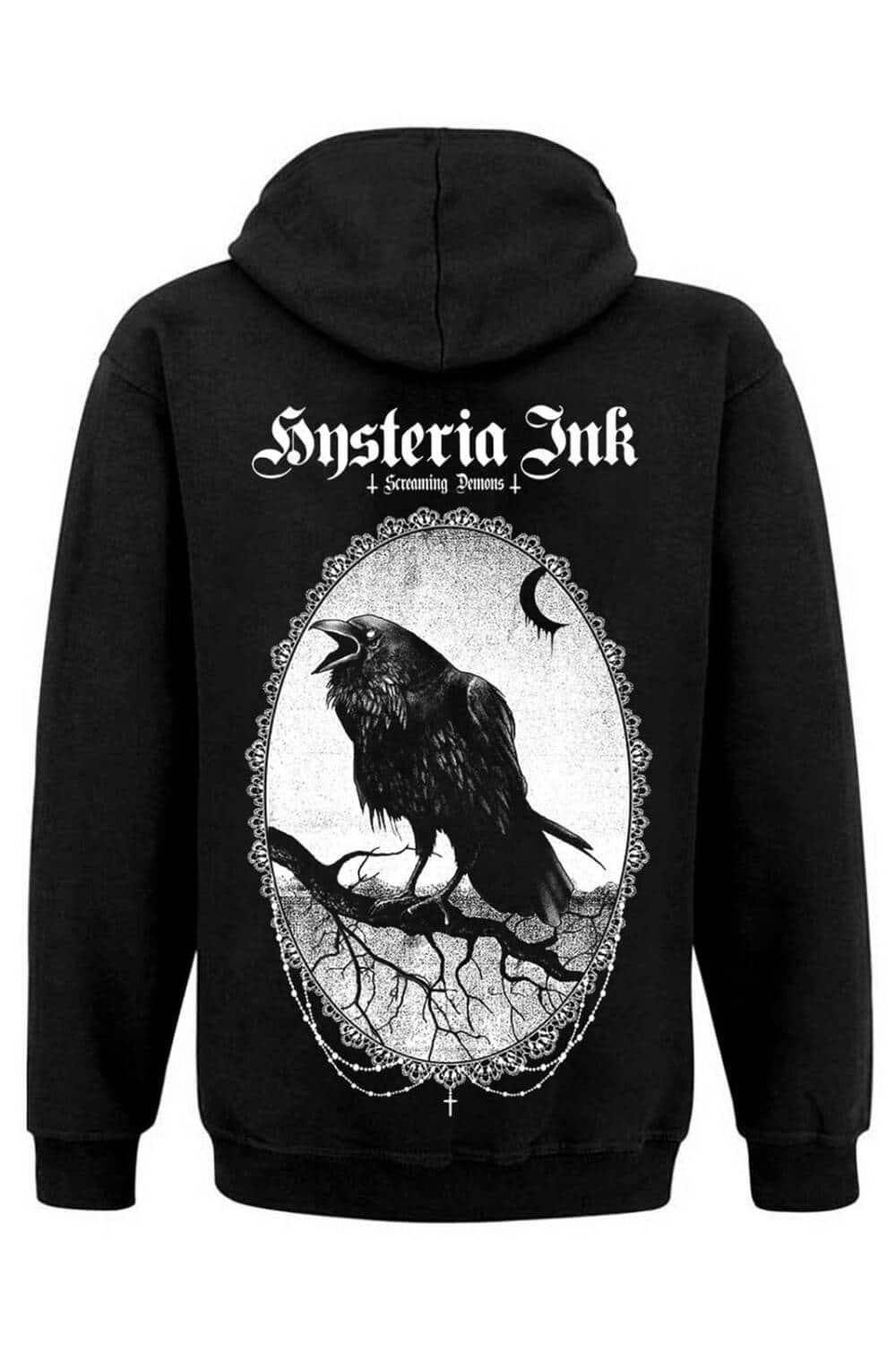 Hysteria Ink Zip-Hoody Black Crow