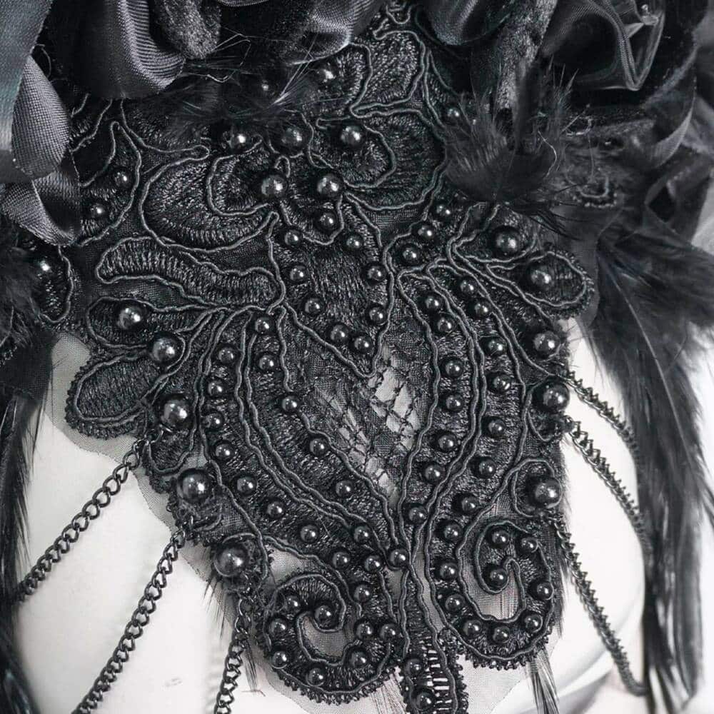 Eva Lady Fascinator The Swans Black Feathers Crown - Image 3