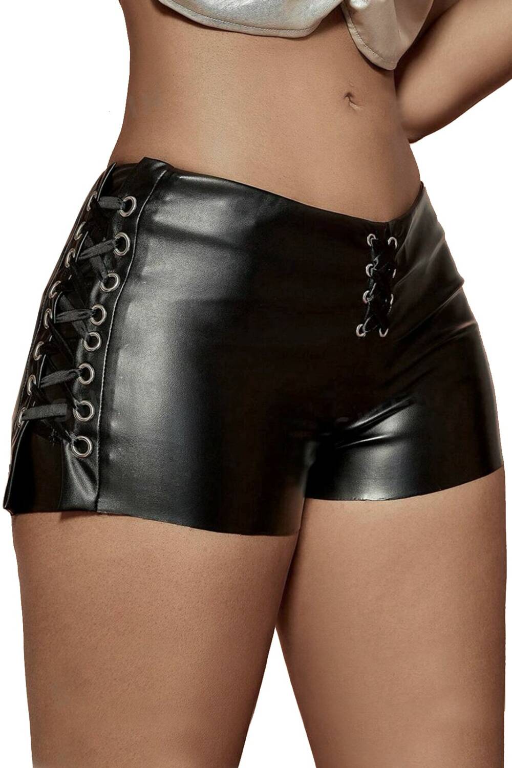 Mad Moonshine Hot Pants Black Laced
