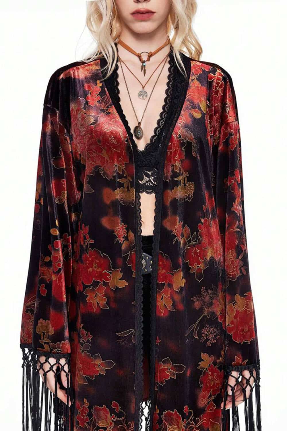 Romwe Jacket Red Flowers - Image 2