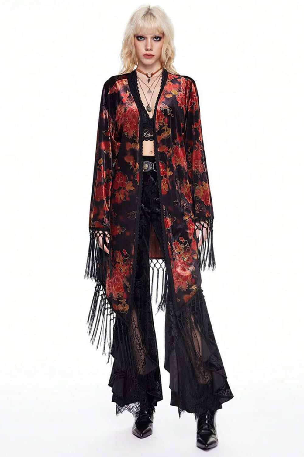 Romwe Jacket Red Flowers - Image 3