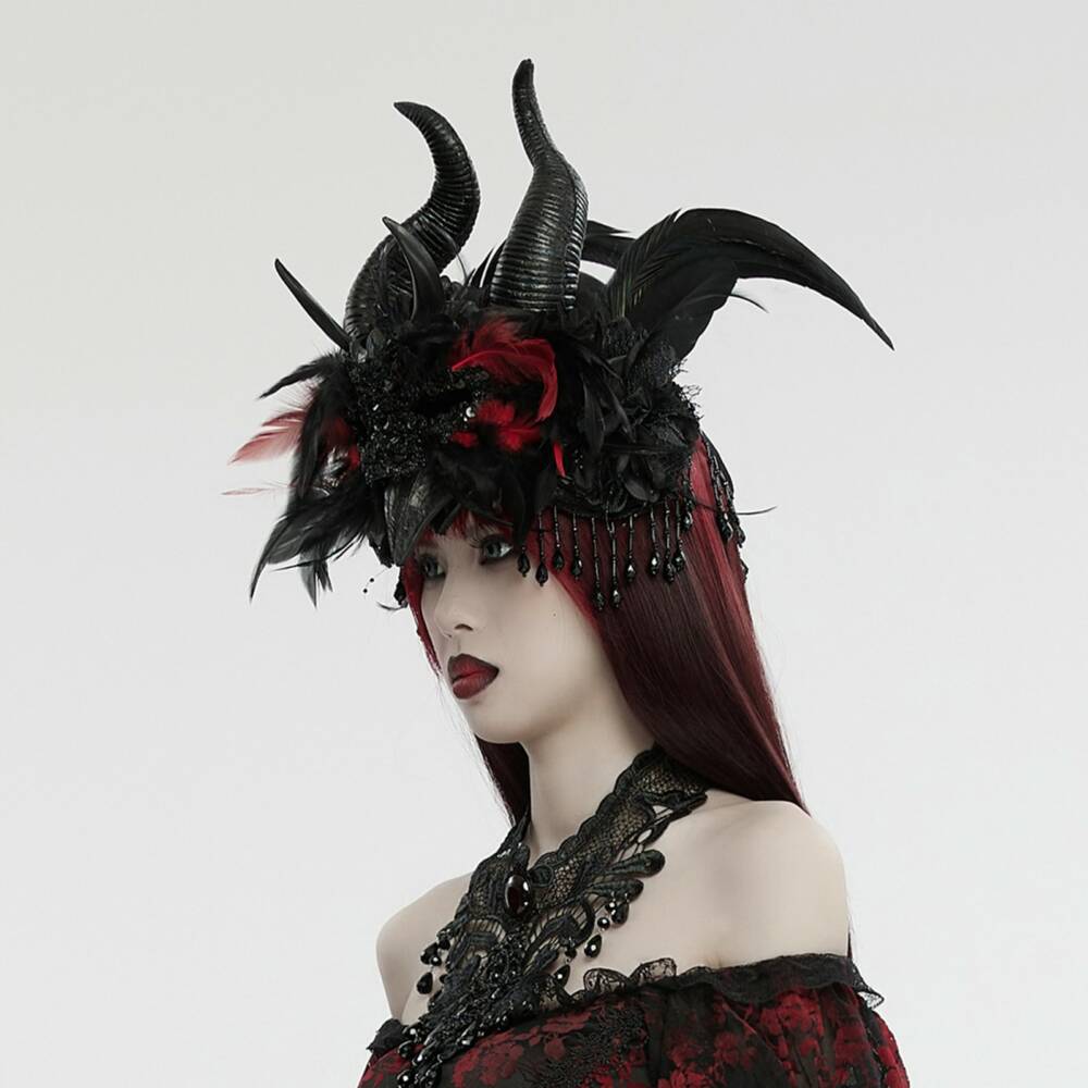 Punk Rave Headband Headpiece Vampires Masquerade Horns - Image 2