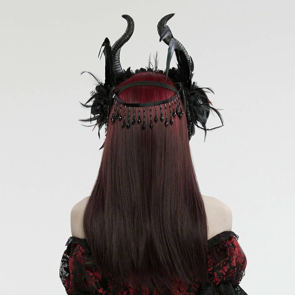 Punk Rave Headband Headpiece Vampires Masquerade Horns - Image 3