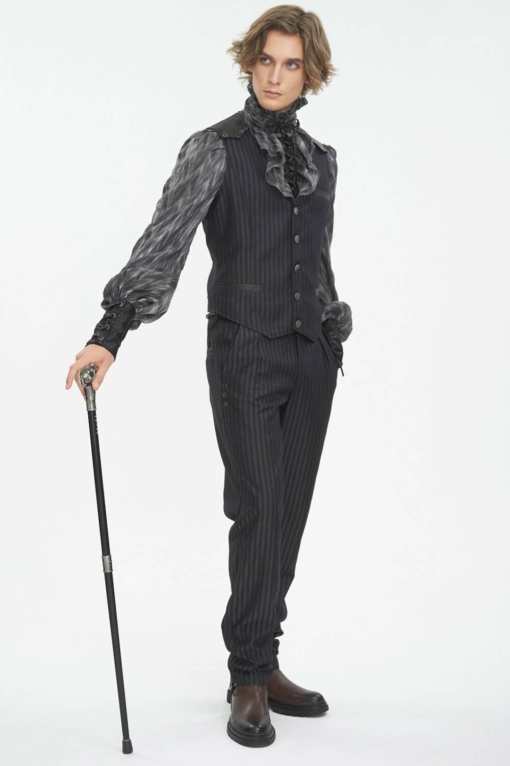 Punk Rave Vest Viserion Black Striped - Image 2
