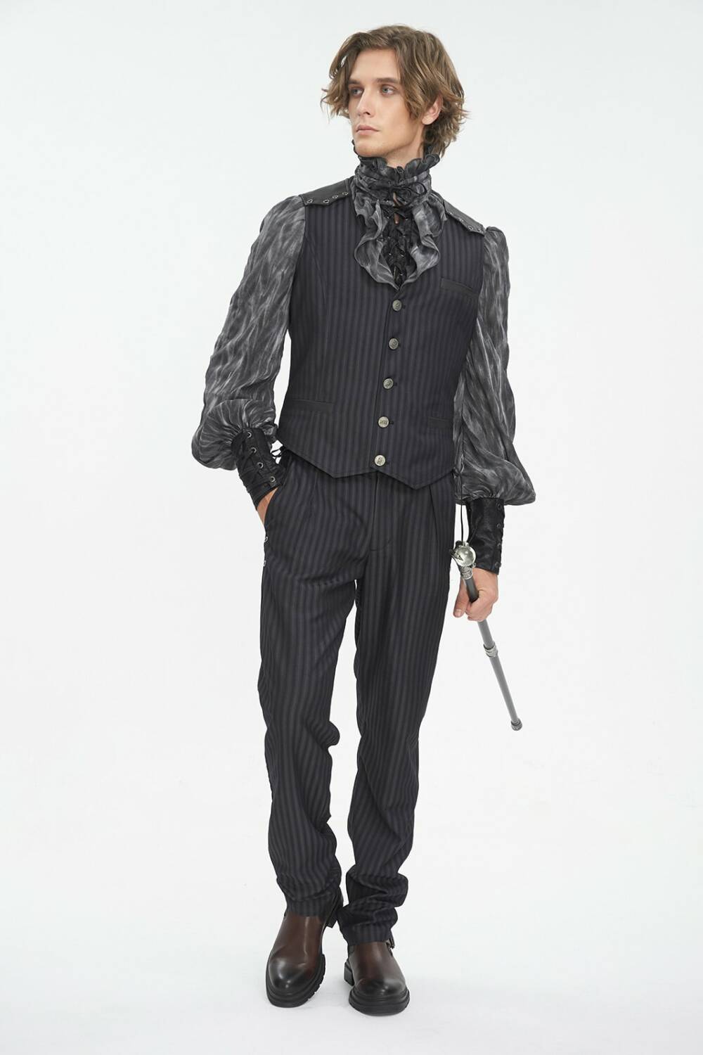 Punk Rave Vest Viserion Black Striped - Image 3